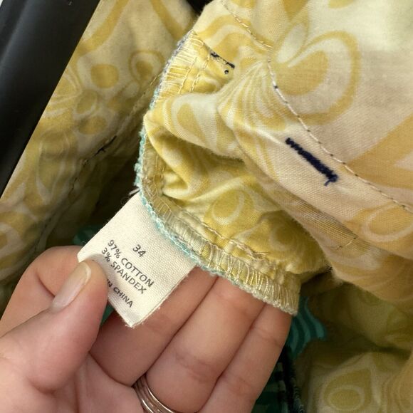 Loudmouth Golf Shorts Blue Turquoise Geometric Pattern Size 34 - Picture 4 of 4